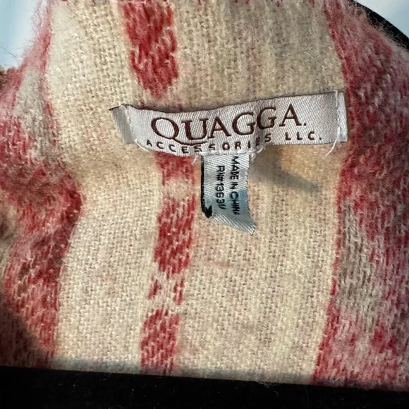 Southwestern Cream and Red Women's Poncho - Picture 7 of 7